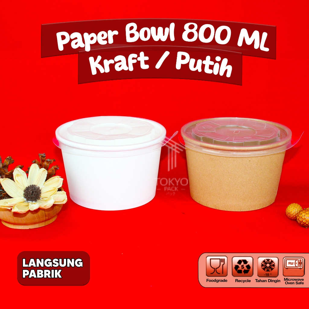 Paper Bowl 800 ml / Mangkok Kertas / Rice Bowl Paper 800 ml