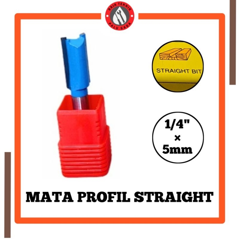 AST STRAIGHT BIT Mata Profil Kayu Straight Bit 1/4" 5mm / Mata Trimmer Router AST Straight Bit