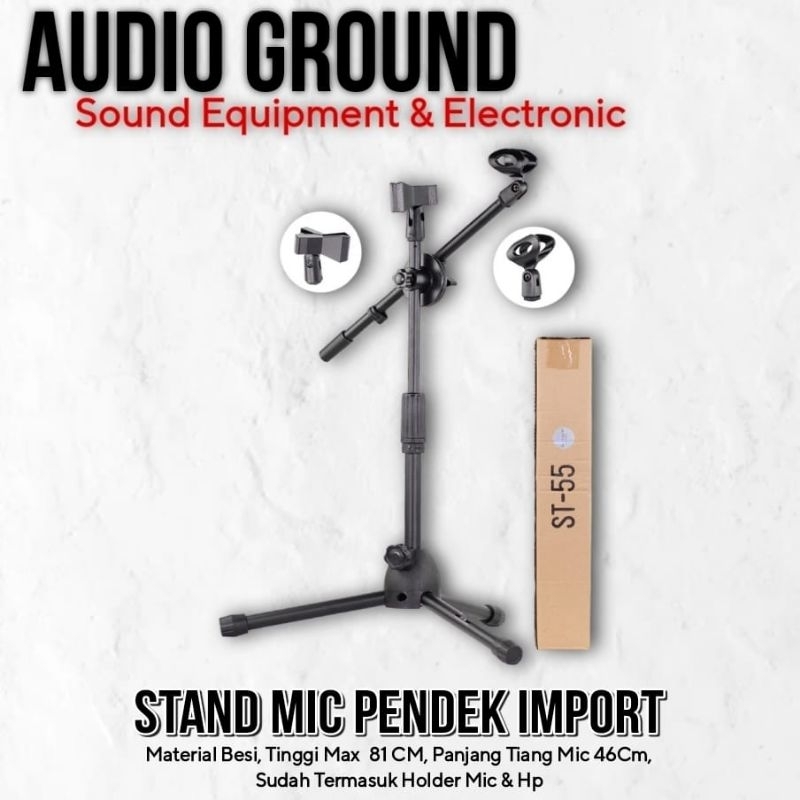 STAND MICROPHONE MEJA/PENDEK BESI ORIGINAL IMPORT