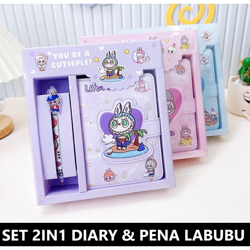 

2025 Buku Diary 2in1 Notebook Labubu Free Pen 2 in 1 Gift Set motif pink biru ungu catatan harian kado hadiah anak perempuan cewek laki laki cowok boy girl anak sekolah sd smp viral tiktok tik tok mewah sultan Tycoco Zimomo Pato Spooky zizi baba quwu cute