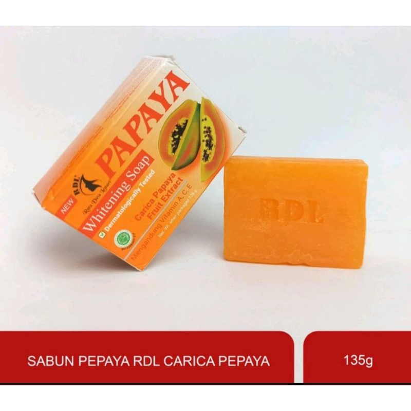 Sabun pepaya whitening soap | sabun RDL pepaya original 135gram