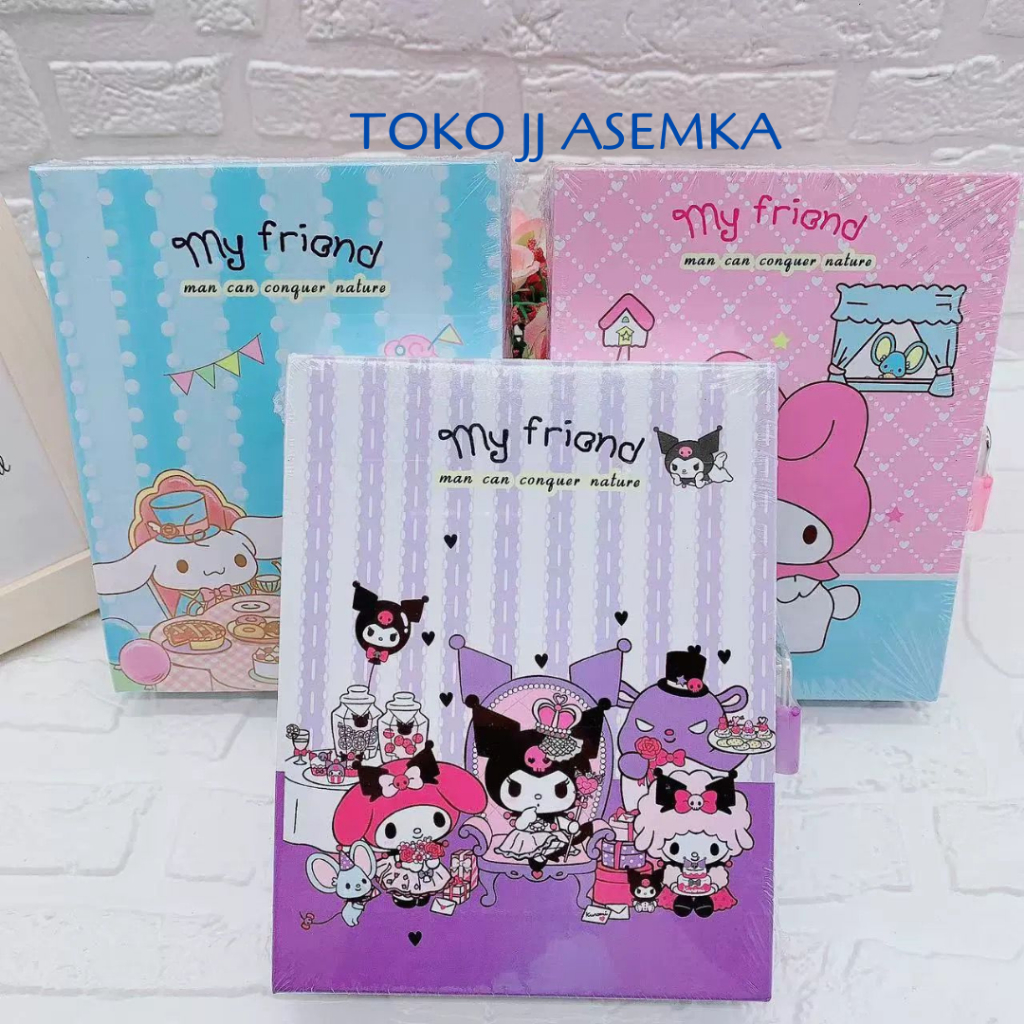 

BUKU DIARY GEMBOK SANRIO KUROMI MY MELODY CINNAMOROLL PADLOCK KUNCI AMAN TULIS HARIAN ANAK SEKOLAH