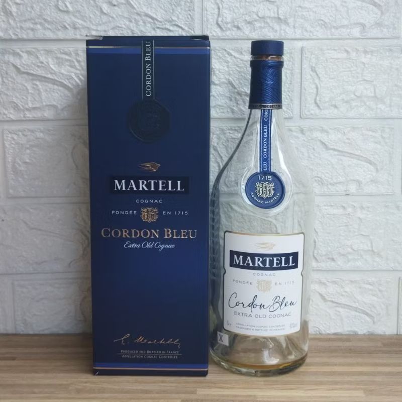 Botol Kosong Martell Cordon Blue + Box 1Liter