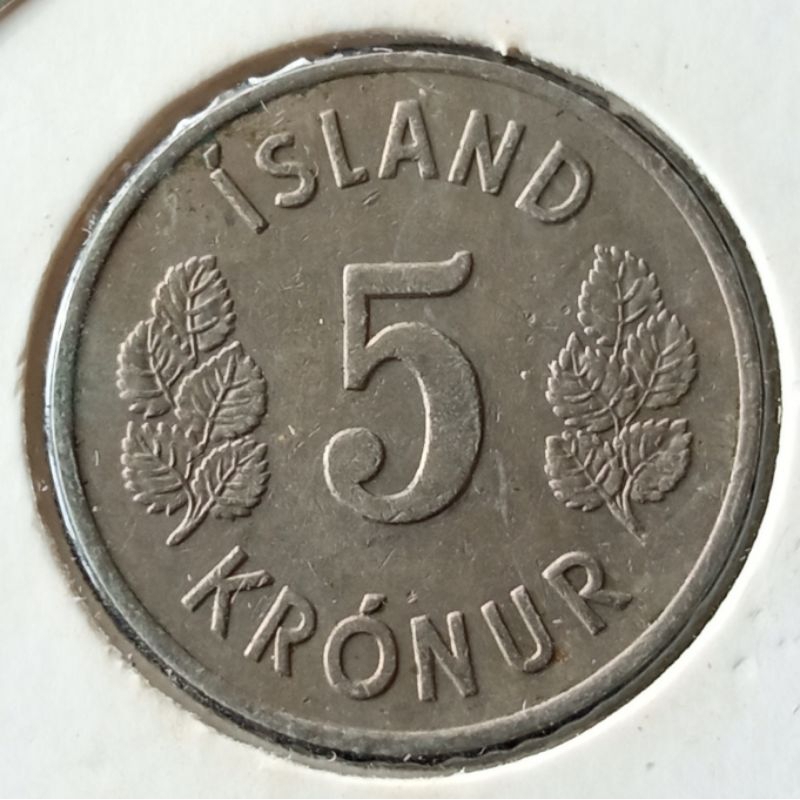 Koin Kuno Islandia 5 Kronur tahun 1969-1980