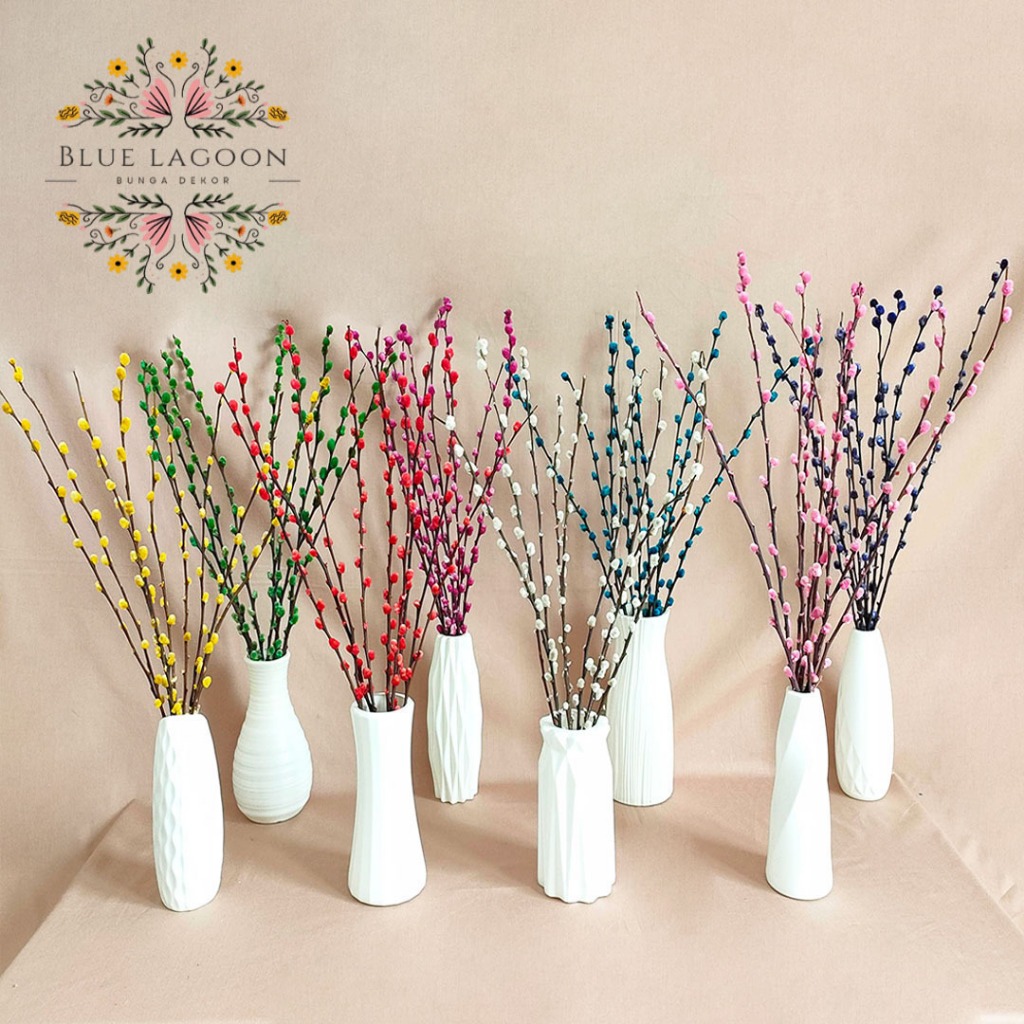 (9pcs) Dried Pussy Willow 2023 Bunga Imlek Dekorasi Chinese New Year Decoration CNY Bunga Kering Bun