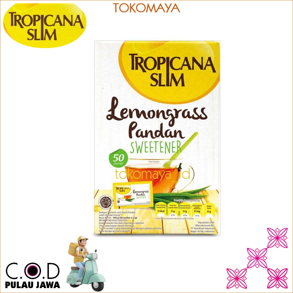 

Tropicana Slim Sweetener Lemongrass Pandan 50 sch