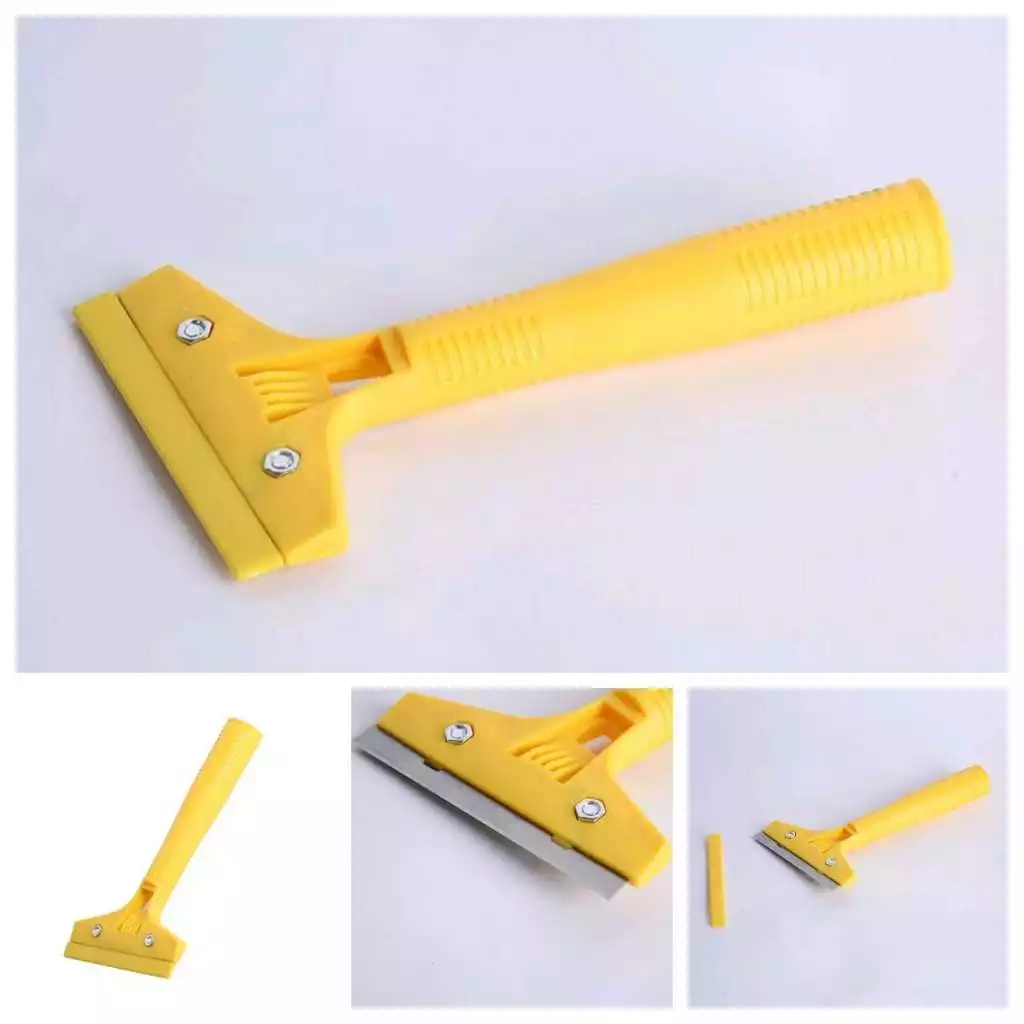 skrap kupas cat dinding gagang pvc full kuning/scraper dinding cat nut keramik