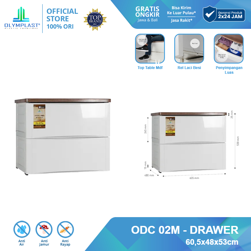 Olymplast ODC 02 M Drawer Cabinet Laci Penyimpanan