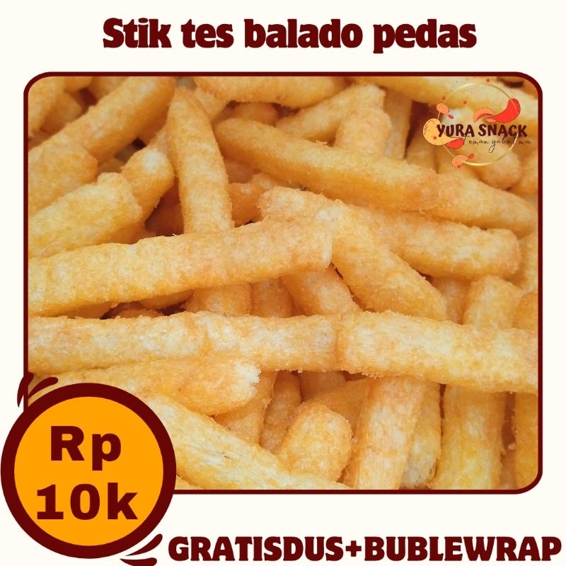 

Stik Tes Balado / Pedas Stik Tes Keju Camilan Kiloan Murah Grosir Kemasan 250gr