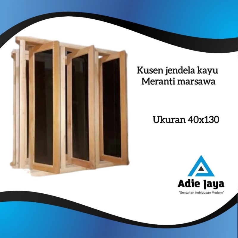 daun jendela dan kusen jendela set kayu mahoni