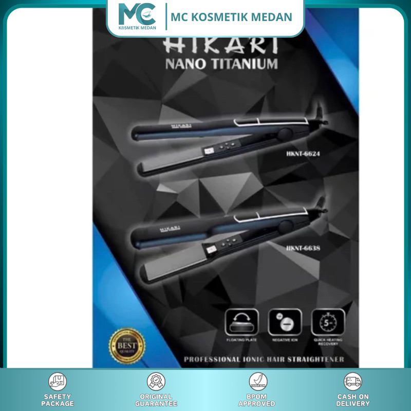 HIKARI NANO TITANIUM HAIR STRAIGHTENER HKNT-6624-Catok Rambut