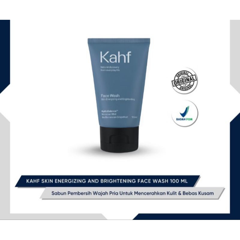 Kahf skin energizing and brightening face wash 50 ml - 100 ml sabun pembersih wajah pria kahf revita