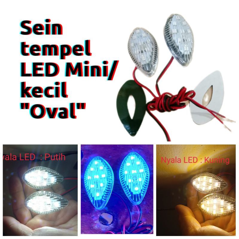 lampu sein tempel Mini oval kecil/sen tempel LED motor