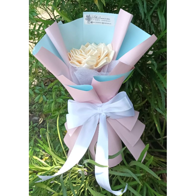 Buket bunga//Buket bunga single//Buket bunga pita satin