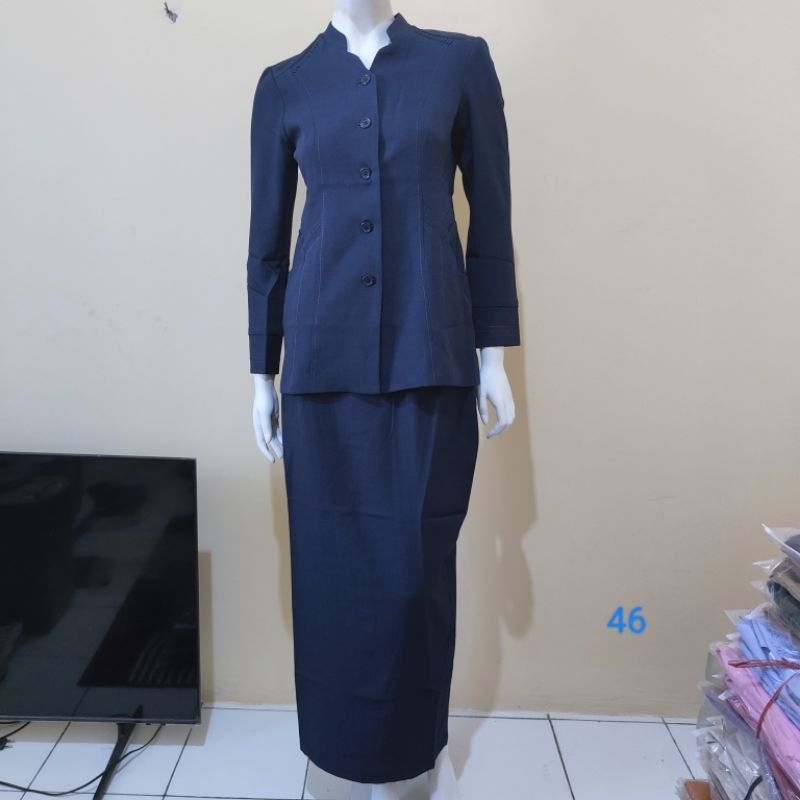 Termurah Setelan Baju Kantor Wanita Dinas ASN warna biru dongker