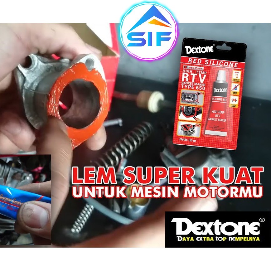 Lem Dextone Silicone Red 70 Gram Sealer Auto Untuk Mesin Mobil Motor Industri Super Kuat Tahan Panas