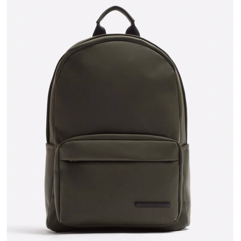 ZARA Men Bag Rubberised Backpack Tas Ransel Pria Khaki Green