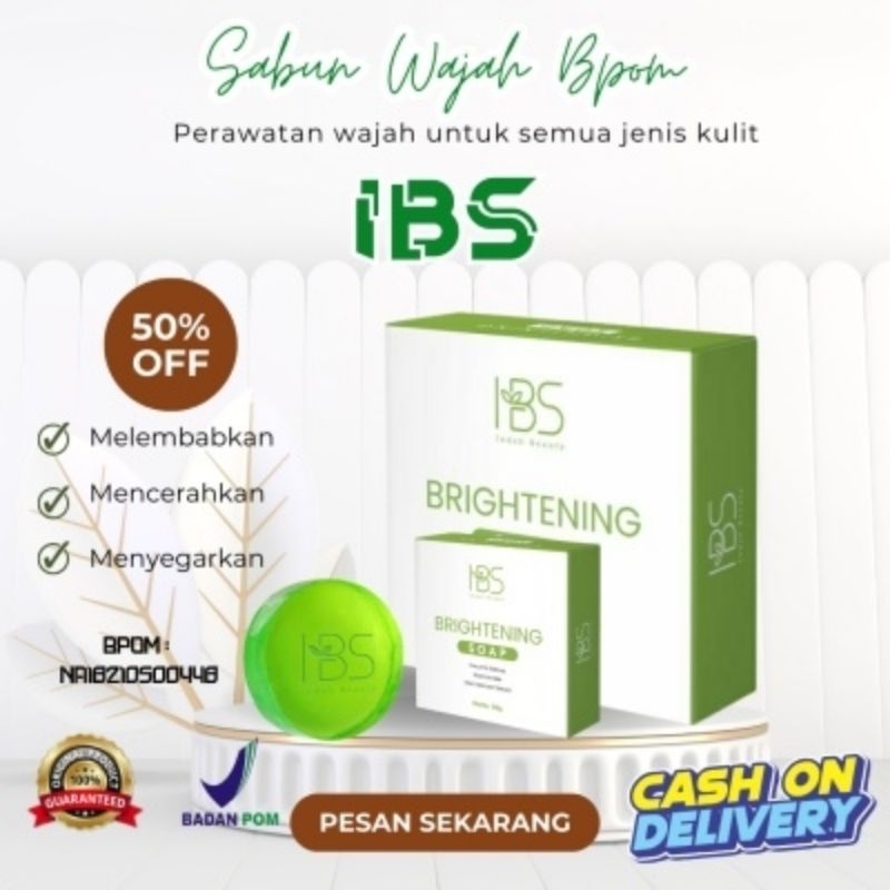 sabun kecantikan ibs brightening soap mencerahkan bpom netto 50g