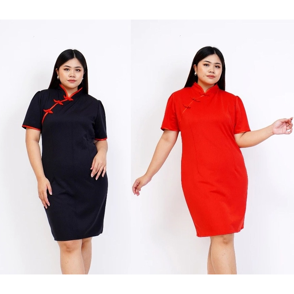 DRESS CHEONGSAM WANITA BAJU IMLEK ORIENTAL 033 032 OVERSIZE SHANGHAI JUMBO BIG SIZE PREMIUM XXL XXXL