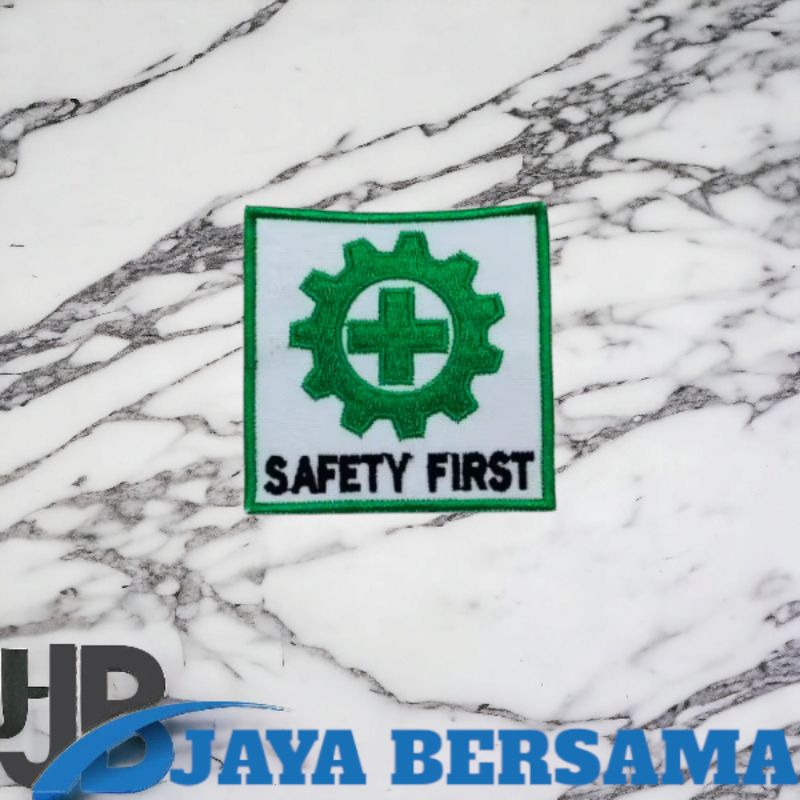 Logo safety first, Bordiran Logo safety first,bet logo safety first,full bordir