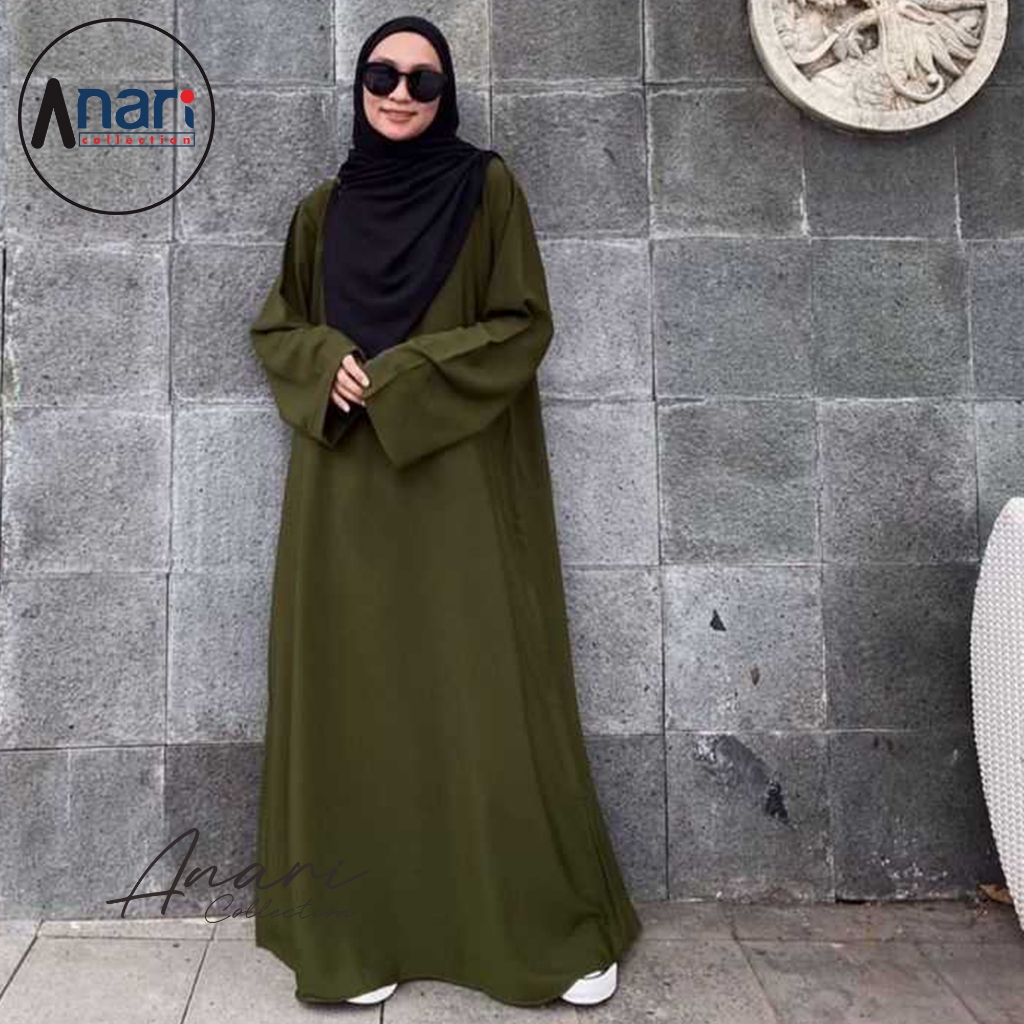 NEW DEALS (Bisa COD) Gamis Abaya Polos Wanita Turki Umroh kekinian / Dress gamis muslim santri syar