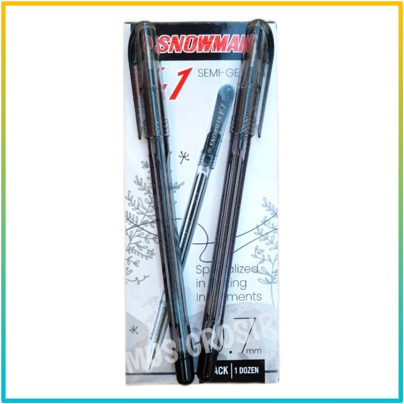 

Pulpen Snowman V1 Hitam Merah 12Pcs Ballpoint Pen Pena 0.7mm