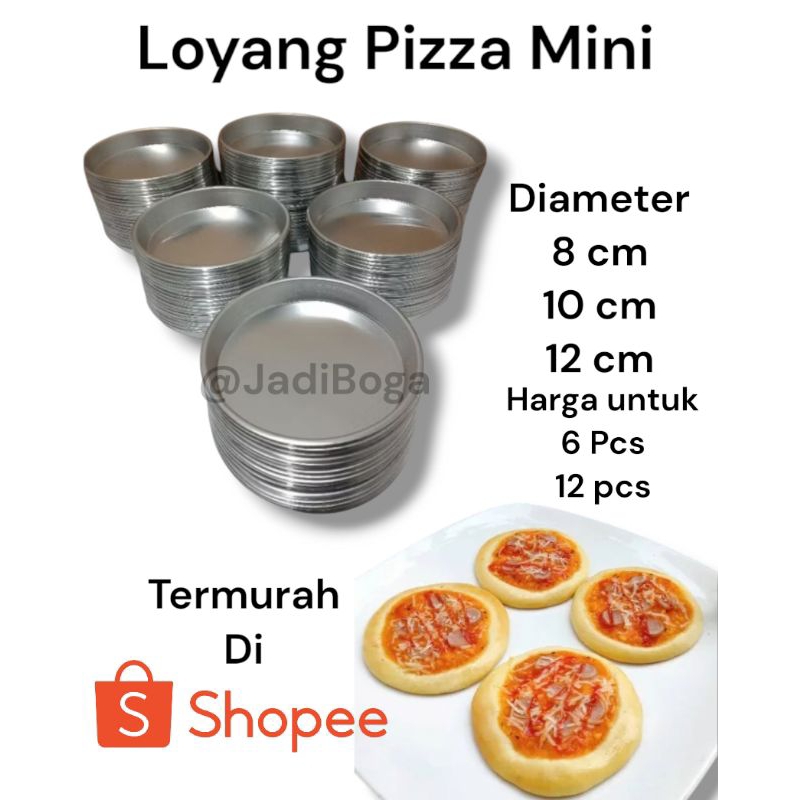 Grosir 1 Lusin Loyang Pizza Mini 8/10/12cm | Pizza Pan 8 cm | 1 Lusin Loyang Cetakan Pizza Alumunium