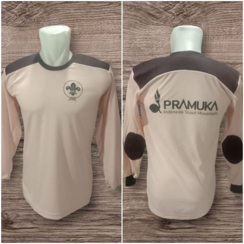 kaos Pramuka coklat muda lengan panjang