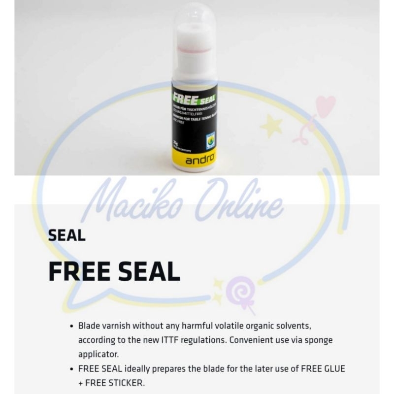 Pelapis Kayu Plitur Bet Pingpong Andro Free Seal