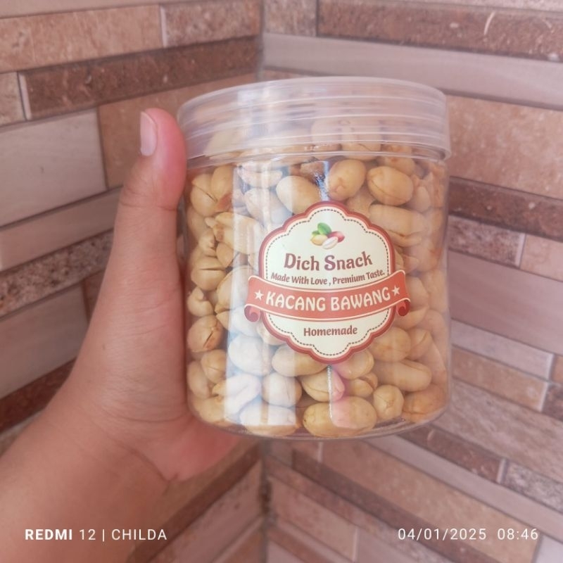 

[ Dich Snack ] Kacang Goreng Bawang Premium Gurih Manis Asin 400 Gr Ukuran Kacang Besar Jumbo 250 gram