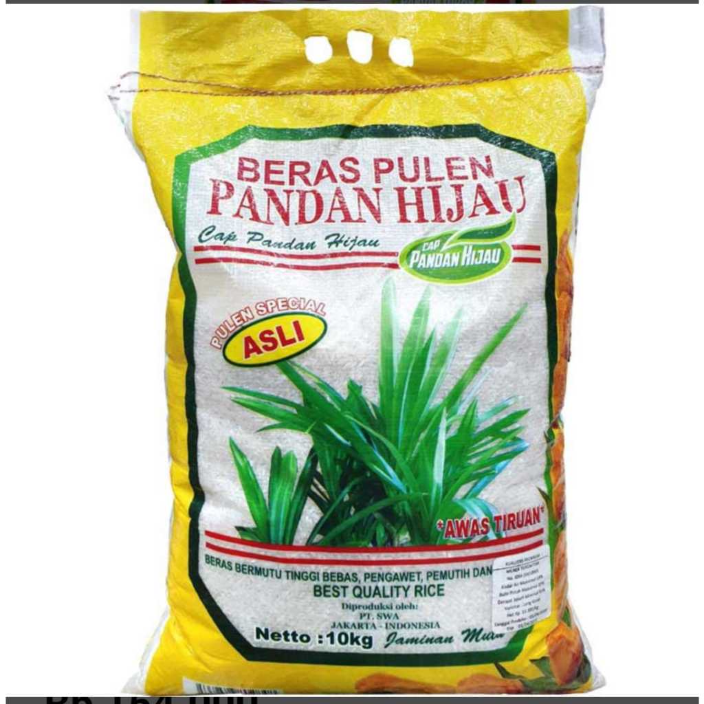 

[ 10 Kilogram ] Beras Pulen Cap Pandan Hijau Pandan Wangi