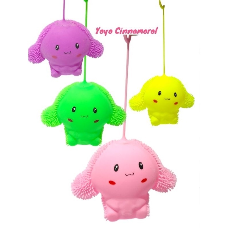 Mainan Anak Yoyo Cinnamoroll Lampu Karet MAINAN ANAK PUFFER BALL KARET LAMPU LED Karakter Cinnamorol