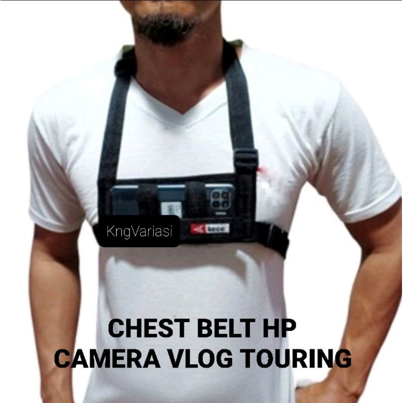 Chest Belt Holder Handphone Camera Vlog Youtuber Aktifitas Sepeda Motor Outdoor Bahan Tebal dan Kuat