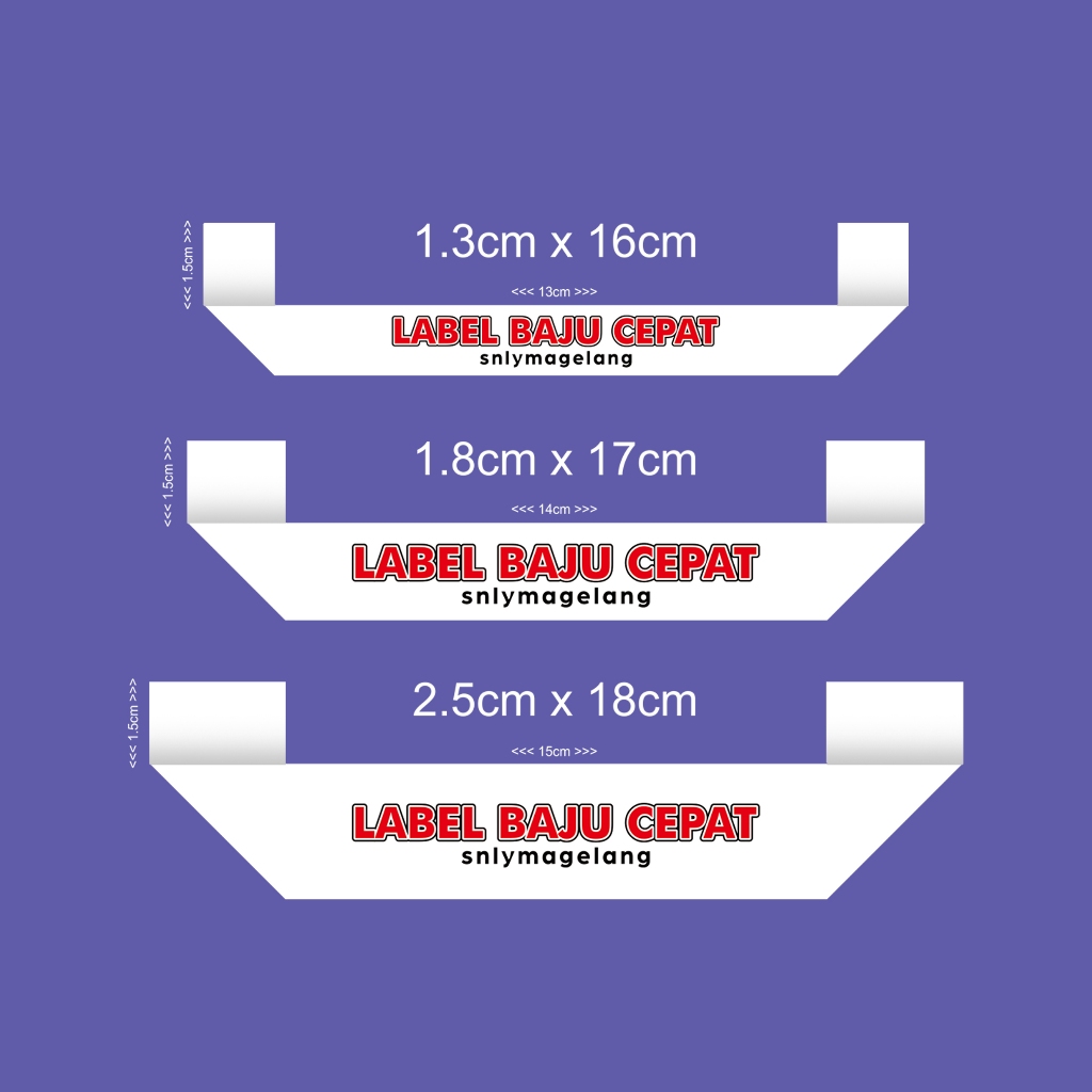 Cetak Tag Label Baju Custom Nama Sendiri 20cm Satin Printing