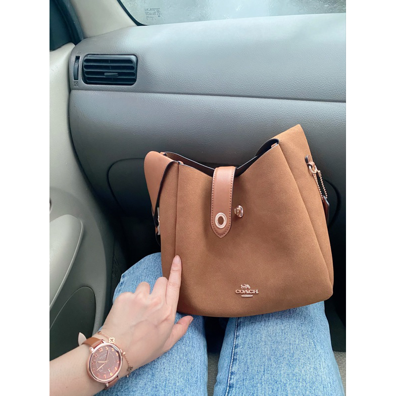 preloved coach hadley suede kulit asli