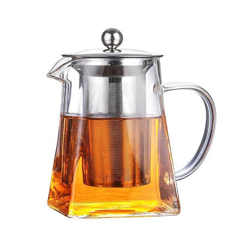 Teko Teh Minuman Kaca Tahan Panas Api Glass Teapot with Saringan
