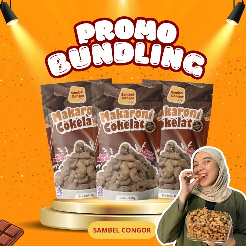 

PROMO Makaroni Cokelat isi 3 [snack viral cemilan]