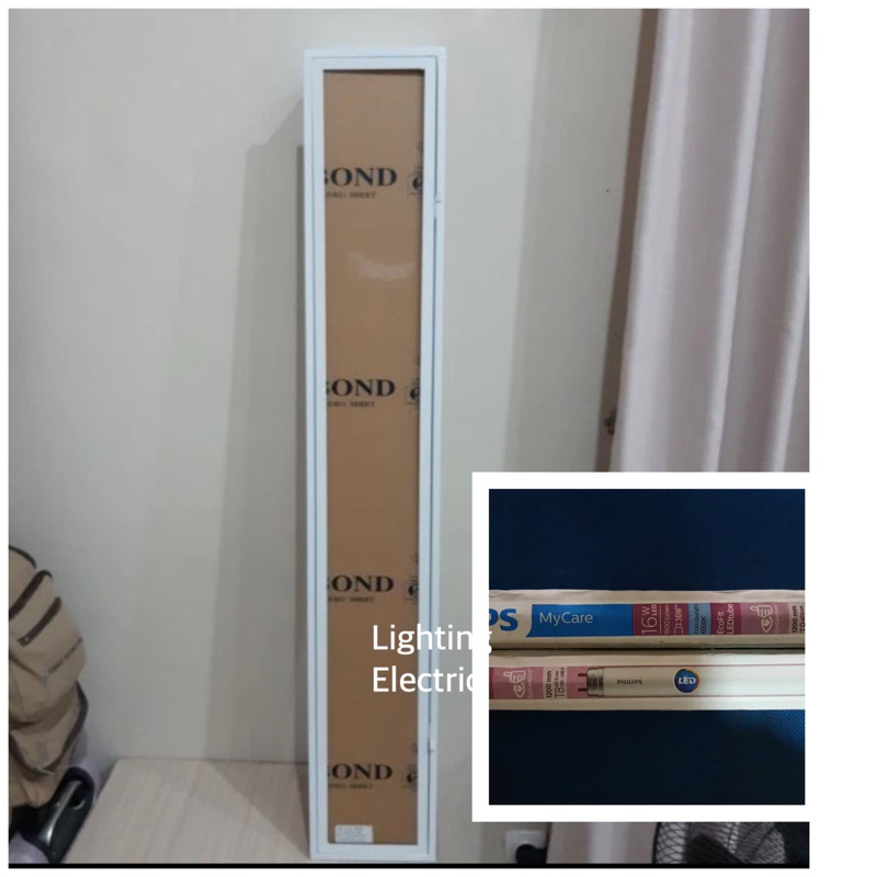 Kap lampu TKI Cover Akrilik acryilic susu 1x36 1x16 led 1x16Watt Philips