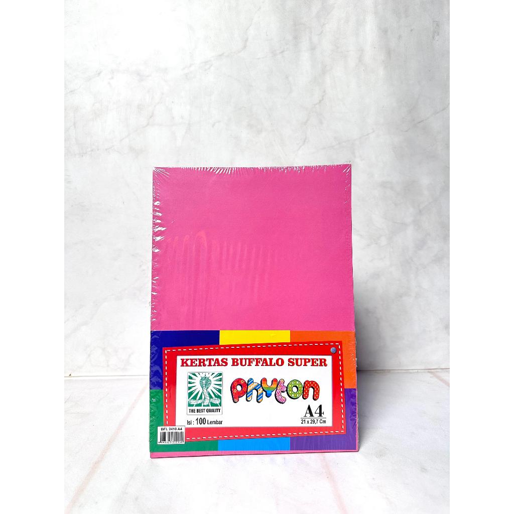 

(PAK) KERTAS BUFALLO PHYTON MERAH MUDA TERANG / BUFALLO POLOS A4 / KERTAS BUFALLO