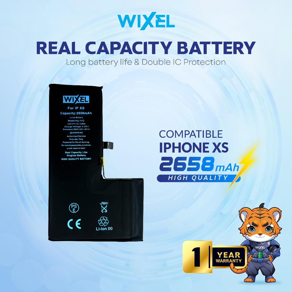 WIXEL Baterai Iphone XS Double Power Real Capacity Original Batre Batrai Battery Ip Ori HP Handphone
