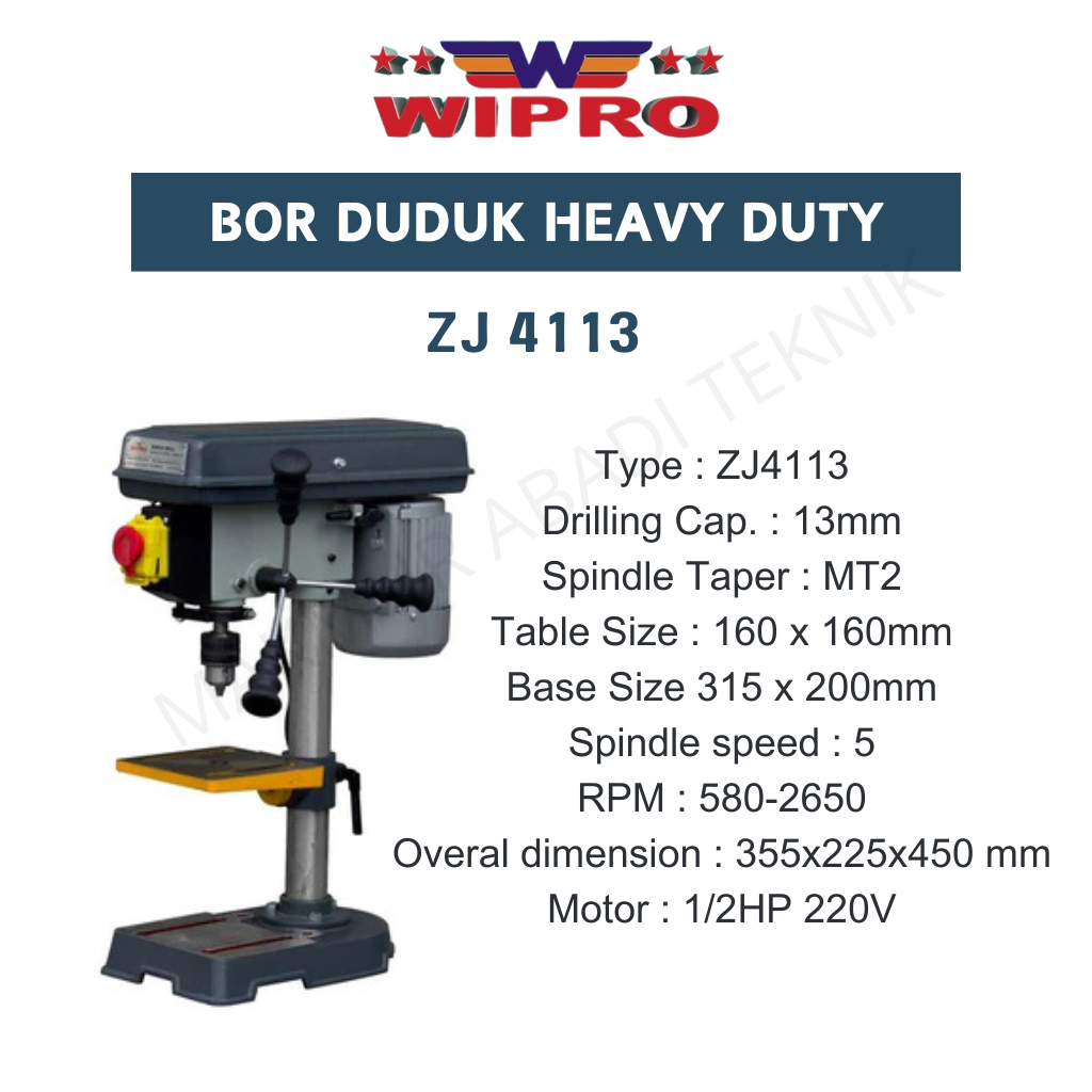 Wipro Bor Duduk Heavy Duty 13mm Zj4113