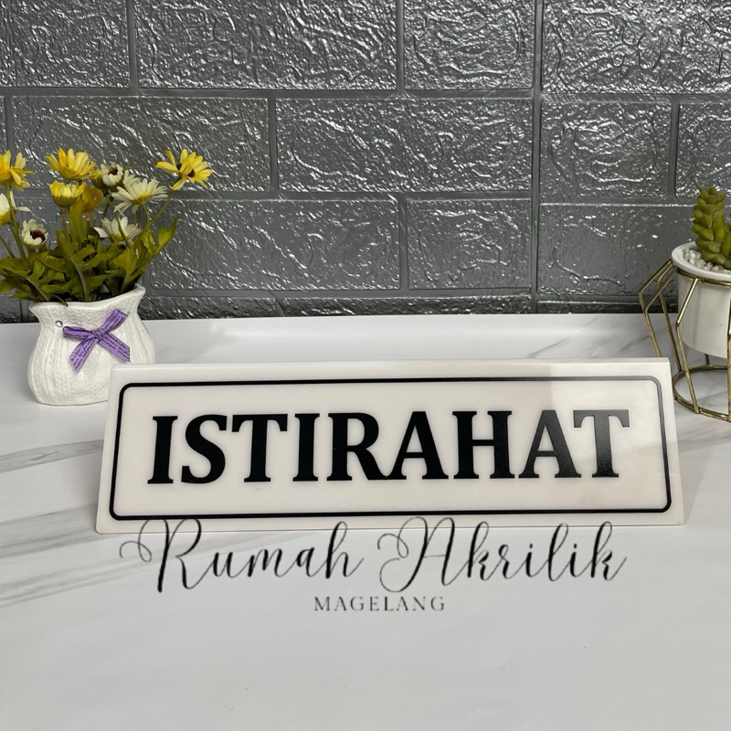 

Papan nama meja informasi kasir 2 muka buka & Istirahat