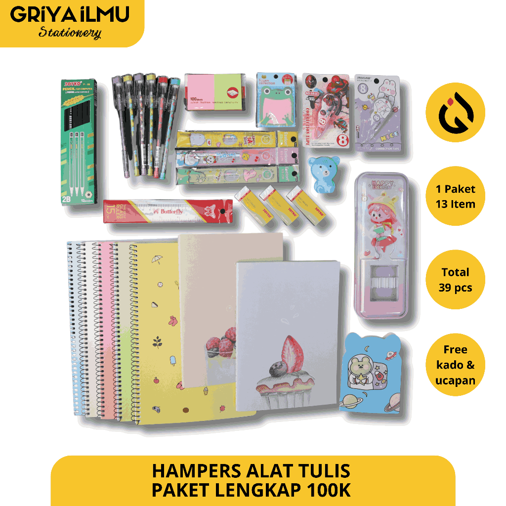 

PAKET HAMPERS ALAT TULIS LENGKAP KADO STATIONERY SET CUSTOM 100