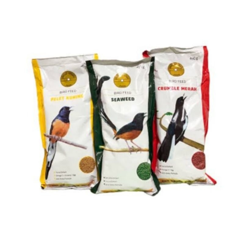 Goldcoin Crumble Merah Pelet Kuning Hijau Seaweed 450 gram