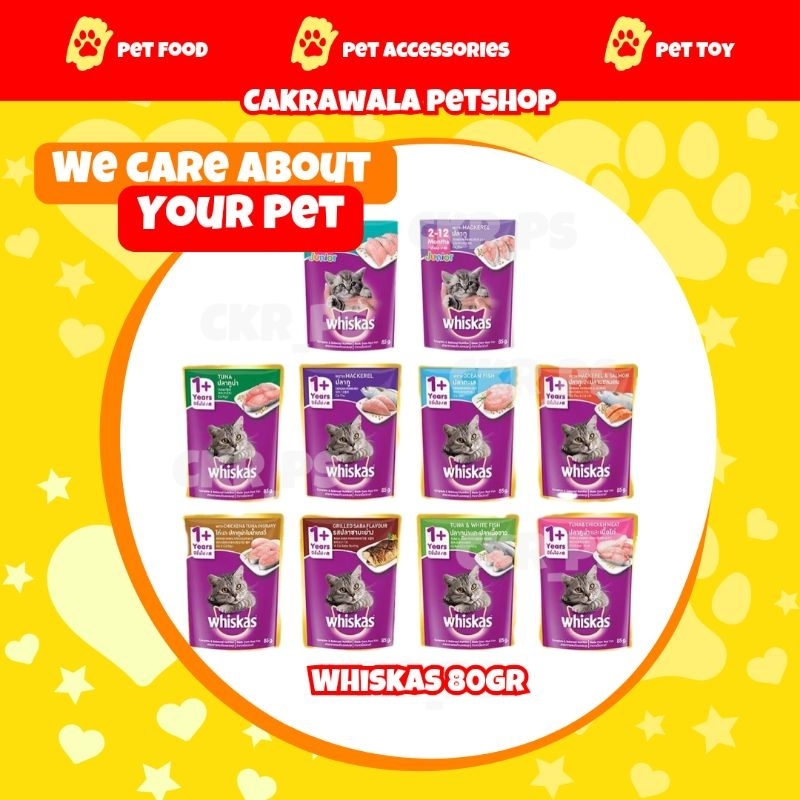 Makanan kucing Whiskas 80gr sachet / whiskas basah / whiskas pouch 80gr