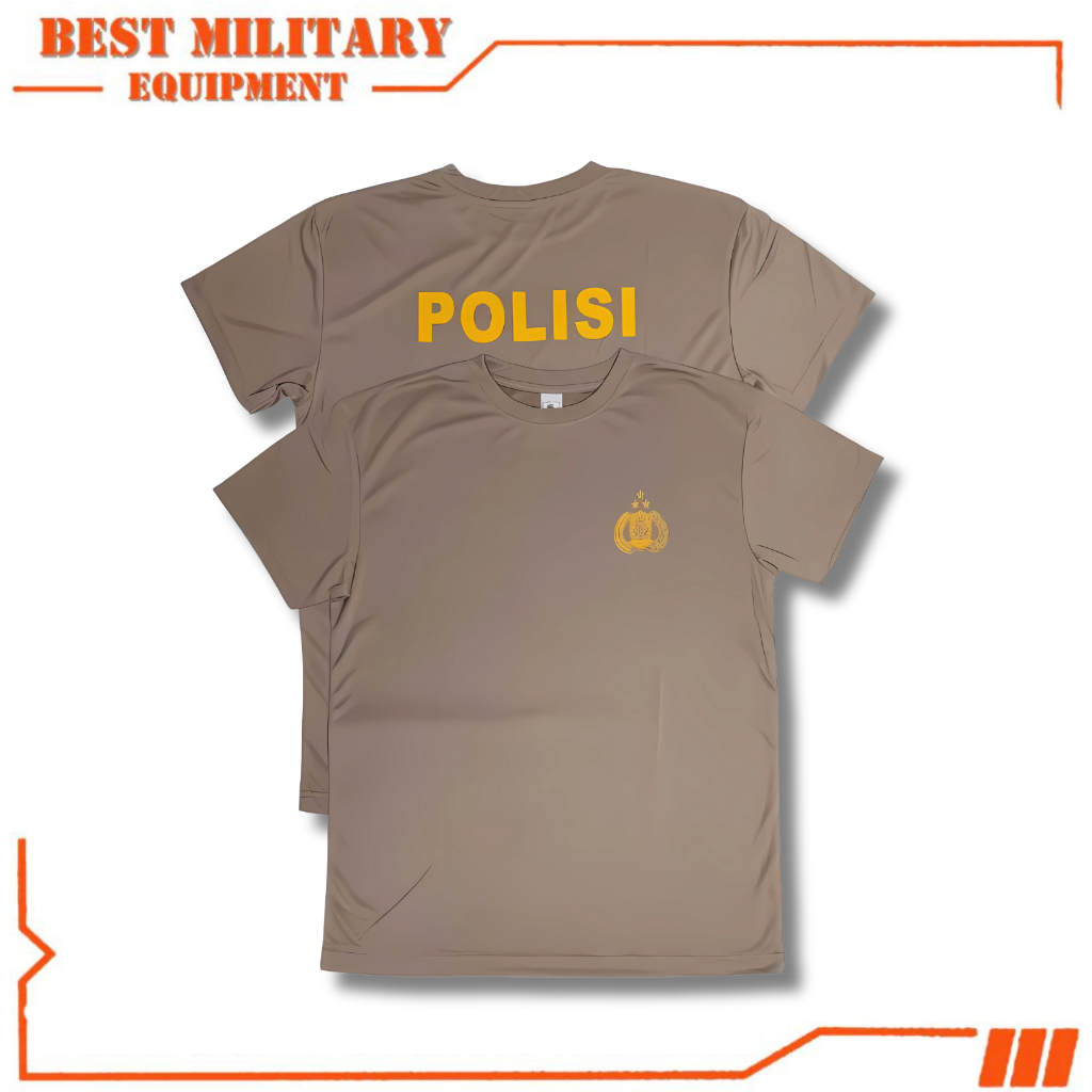 Baju Kaos Dalam PDL Polisi / Kaos Dalam Polri / Kaos Polisi coklat