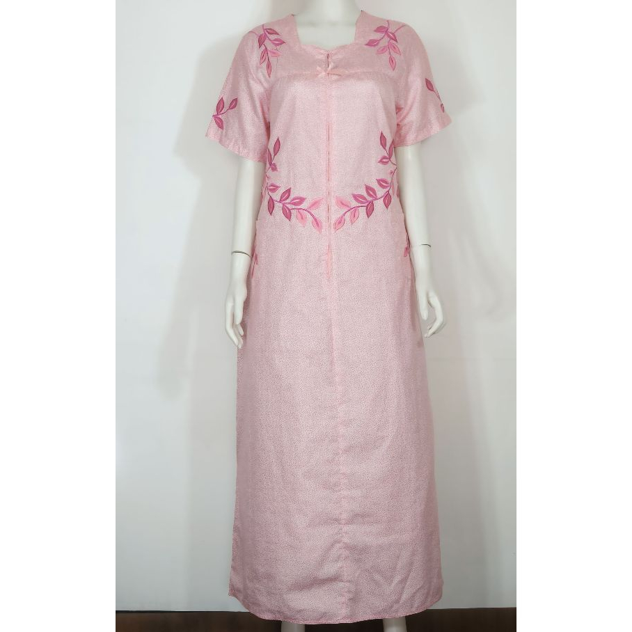 Longdress Panjang Bordir Katun Jepang [ Gamis Panjang] [Dress Daster Panjang Bordir Khas Malang]