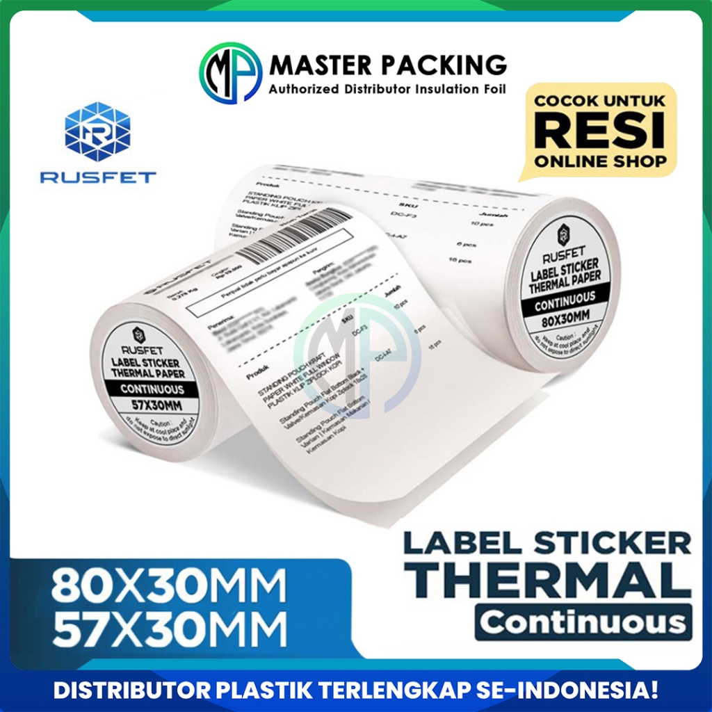 

Struk Kasir Stiker Thermal Label Barcode Stiker Resi Thermal 57 & 80 X 30 Paper Thermal Rusfet Ecer