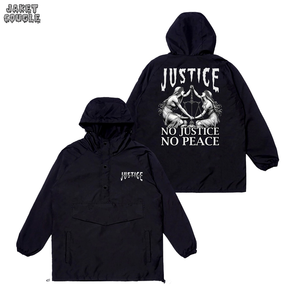 Oneshirt Jacket Cougle Justice Women Jacket Parasut Hitam Unisex