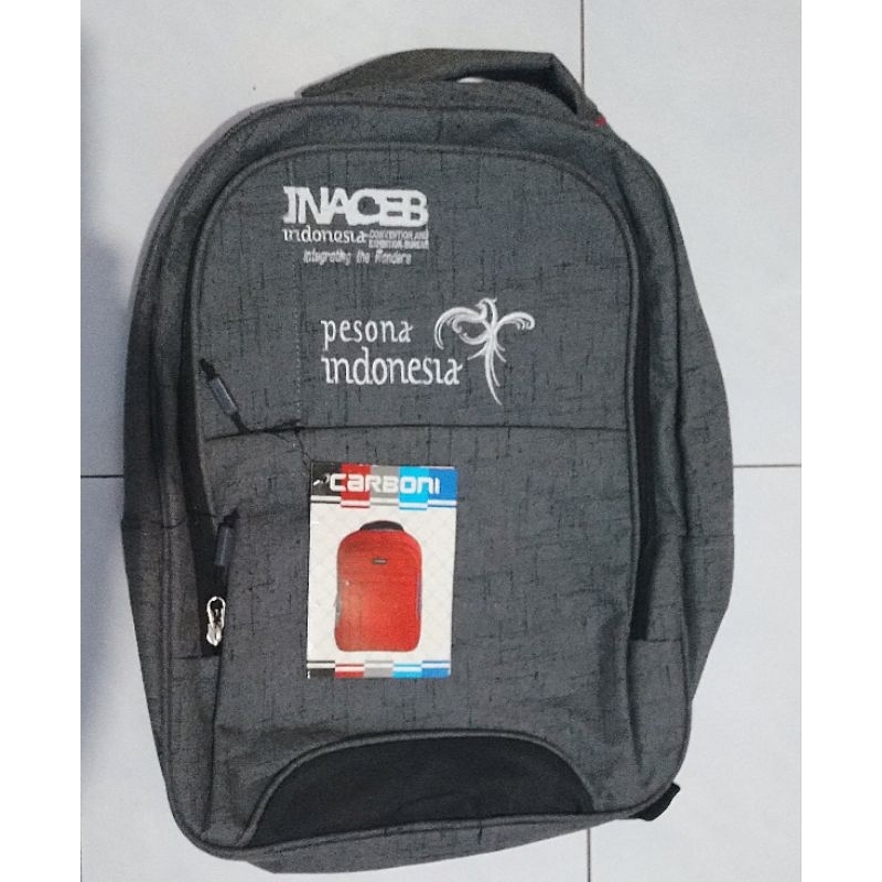 Tas Ransel Laptop / Tas Ransel Carboni,BARU,besar,kuat,tebal,banyak sekat&ruang buat Laptop,HP,dll.C